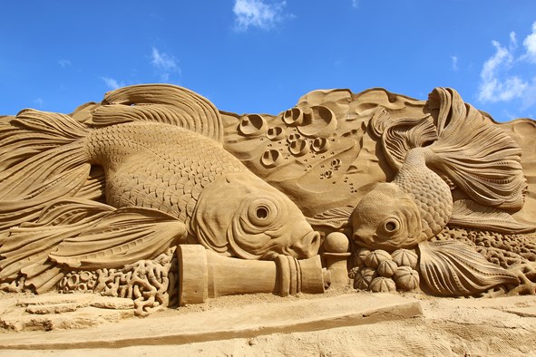 Sandskulpturen in Sondervig